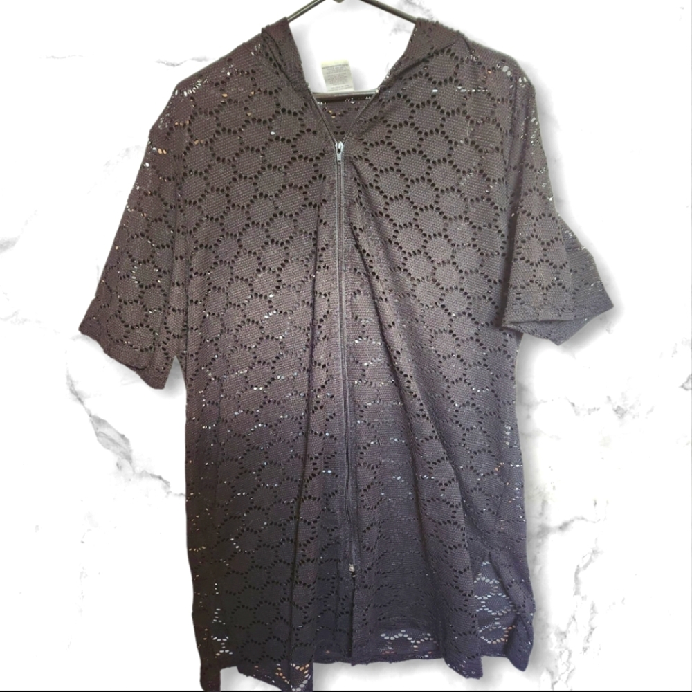 Cover Me Swimsuit Beach Cover Up-Full Zip Size XL